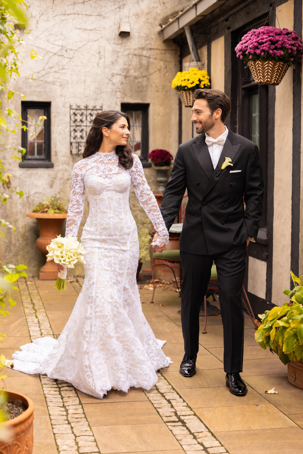 Bride in an elegant wedding gown