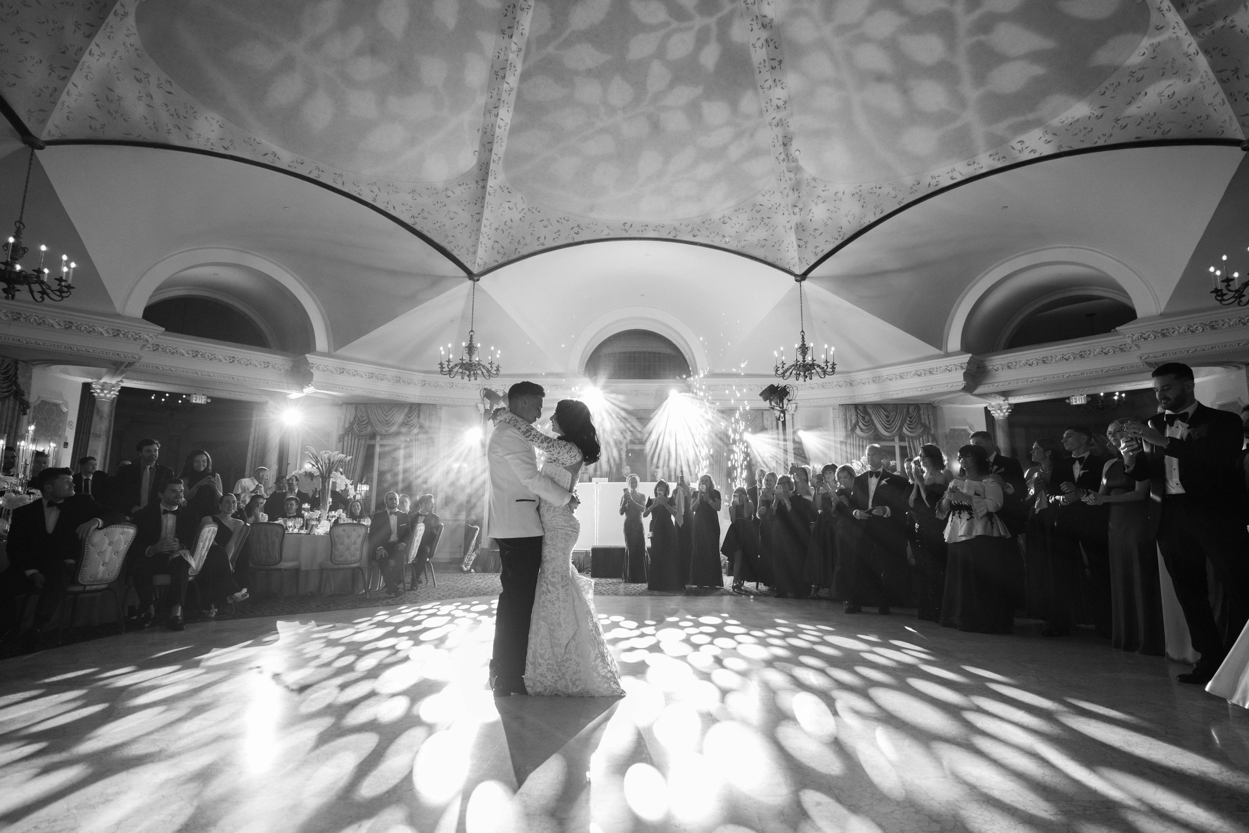 Romantic wedding portrait in natural light